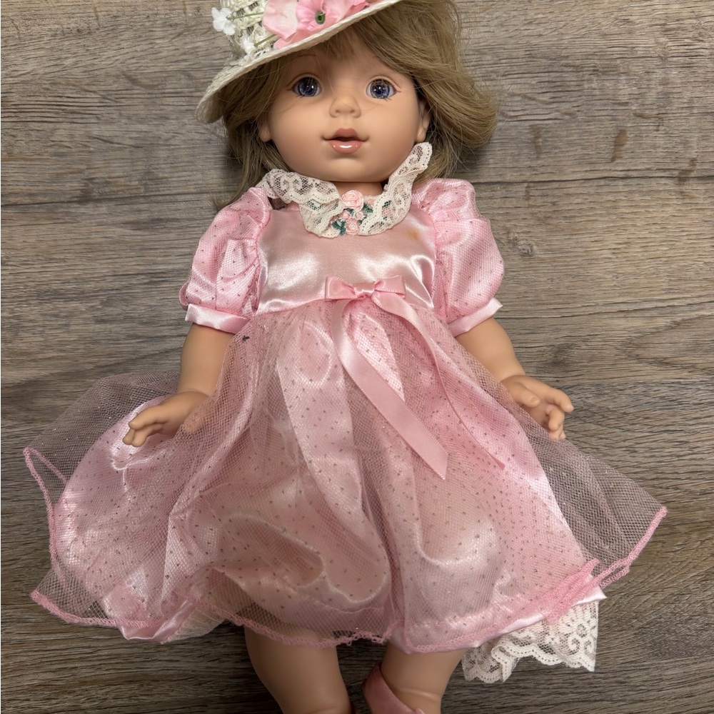 Pink Lace Doll with Hat